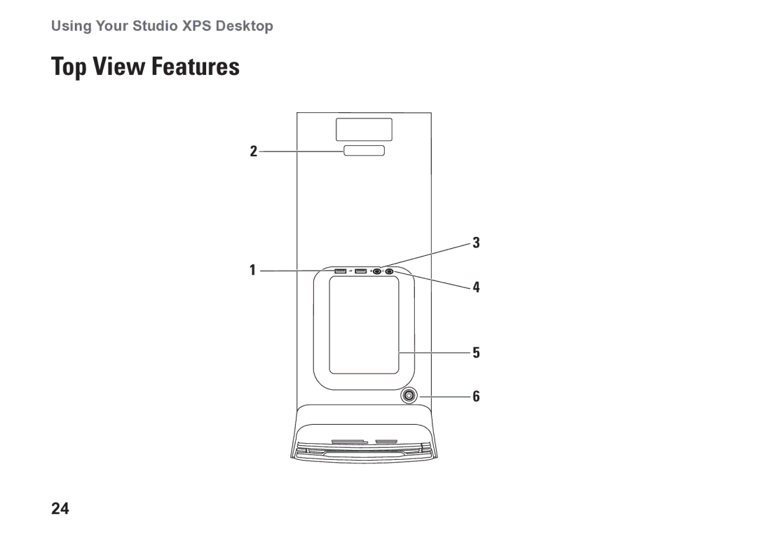 Dell 7100, 0KM04CA00, D03M002 setup guide Top View Features 