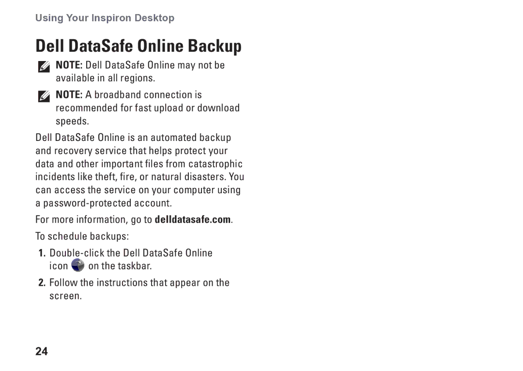 Dell 0M1PTFA00, DCME, D06M001 setup guide Dell DataSafe Online Backup 