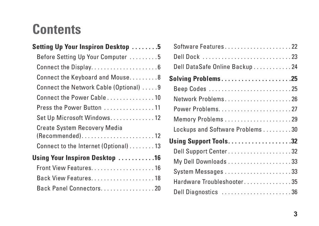 Dell 0M1PTFA00, DCME, D06M001 setup guide Contents 