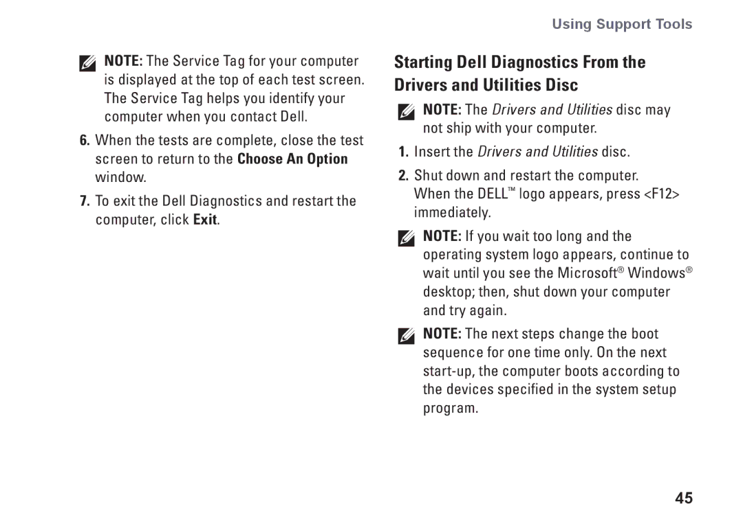 Dell 0M41FVA00, D03U001 setup guide Insert the Drivers and Utilities disc 