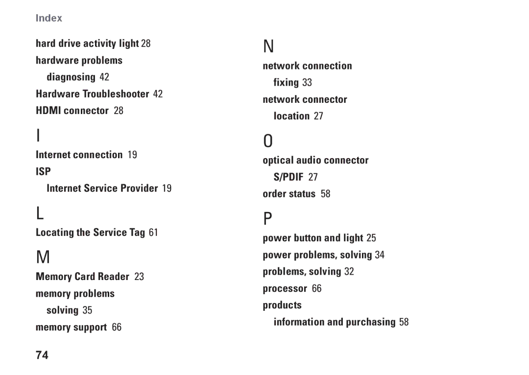 Dell 0M41FVA00, D03U001 setup guide Index 