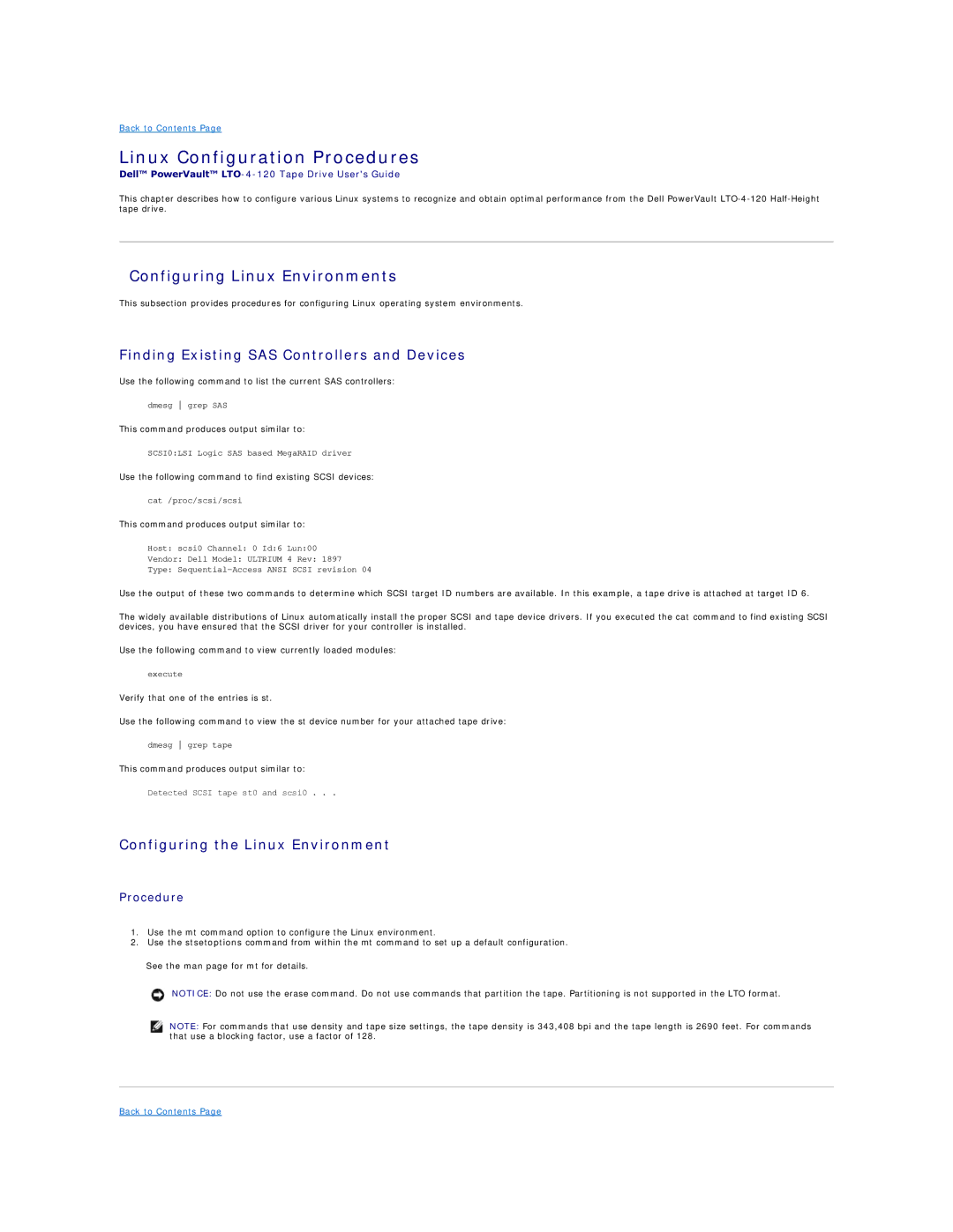 Dell 0TK131 Rev. A01 Linux Configuration Procedures, Configuring Linux Environments, Configuring the Linux Environment 