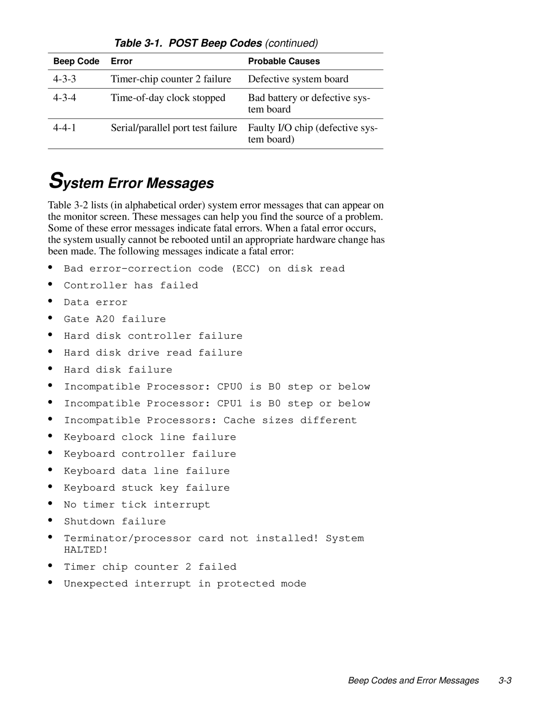 Dell 100-Mbps manual System Error Messages, Halted 