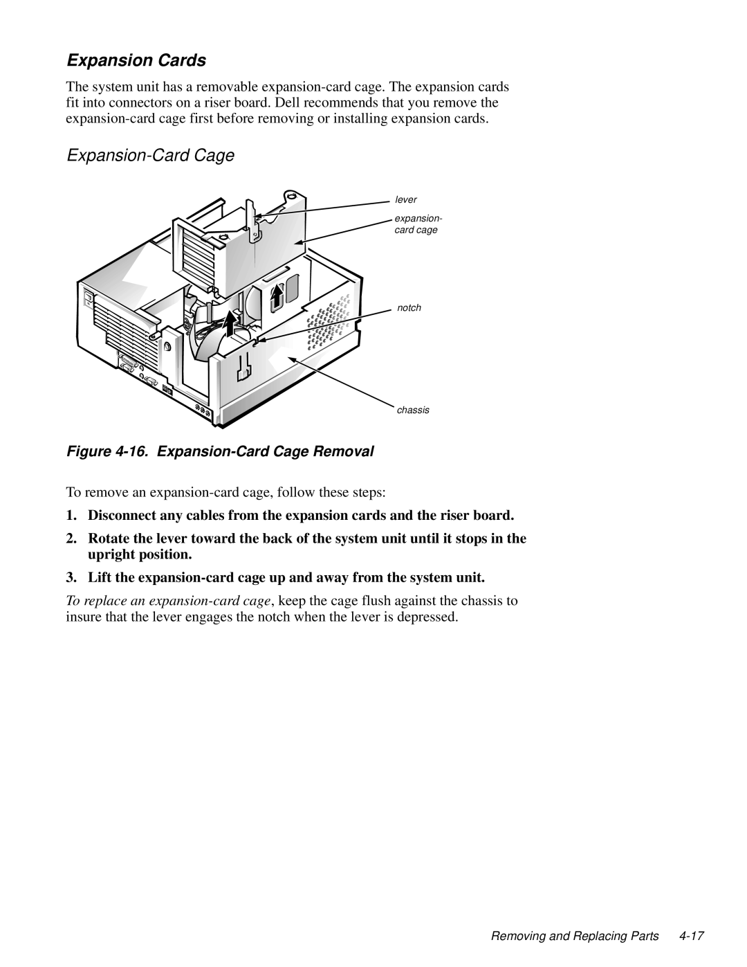 Dell 100-Mbps manual Expansion Cards, Expansion-Card Cage 