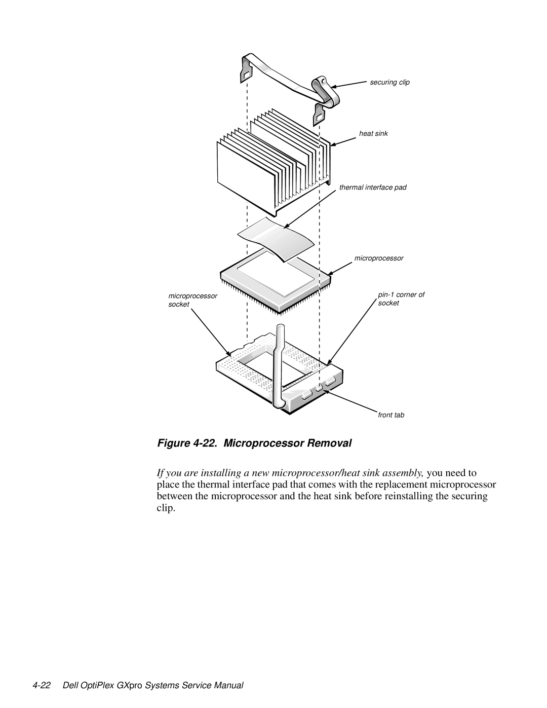 Dell 100-Mbps manual Microprocessor Removal 