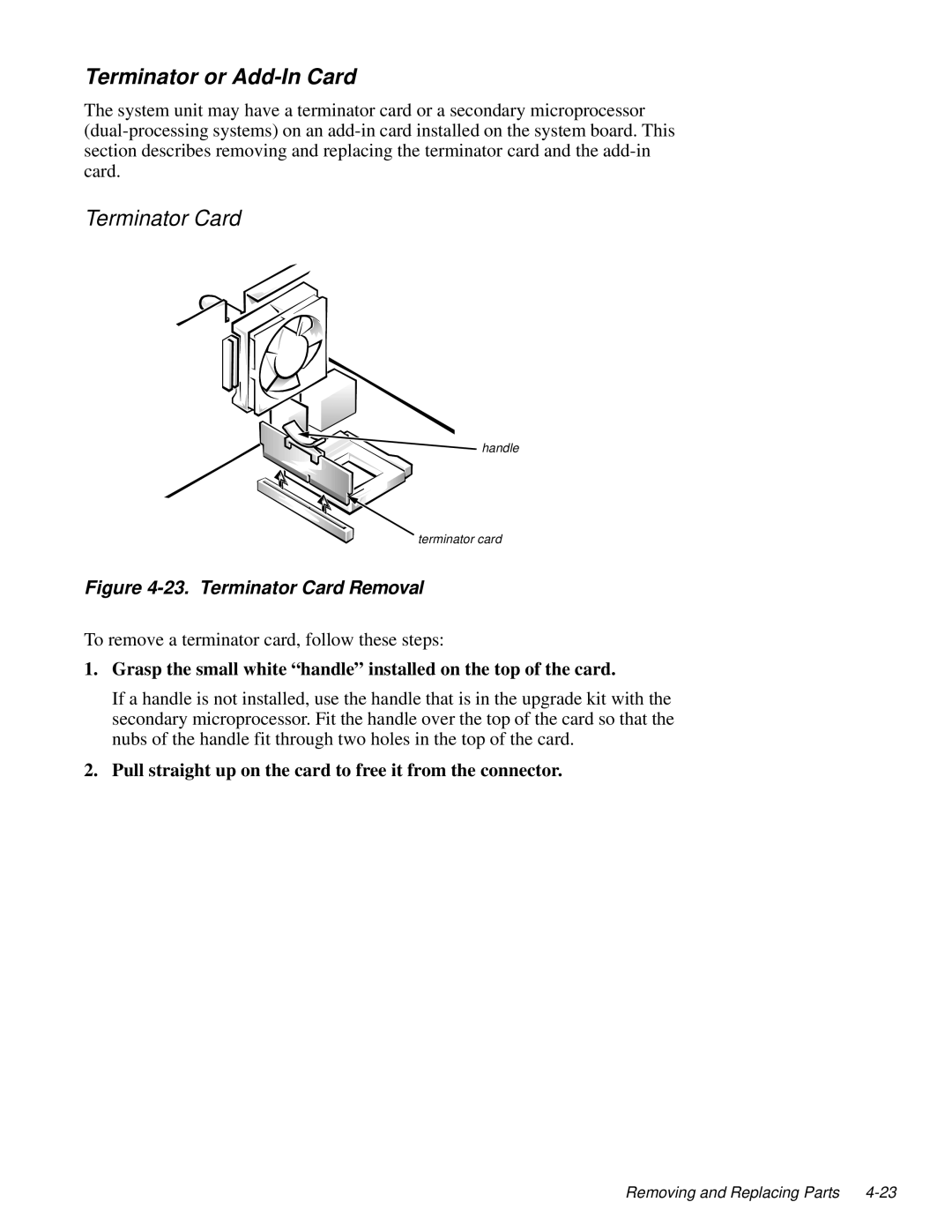 Dell 100-Mbps manual Terminator or Add-In Card, Terminator Card 