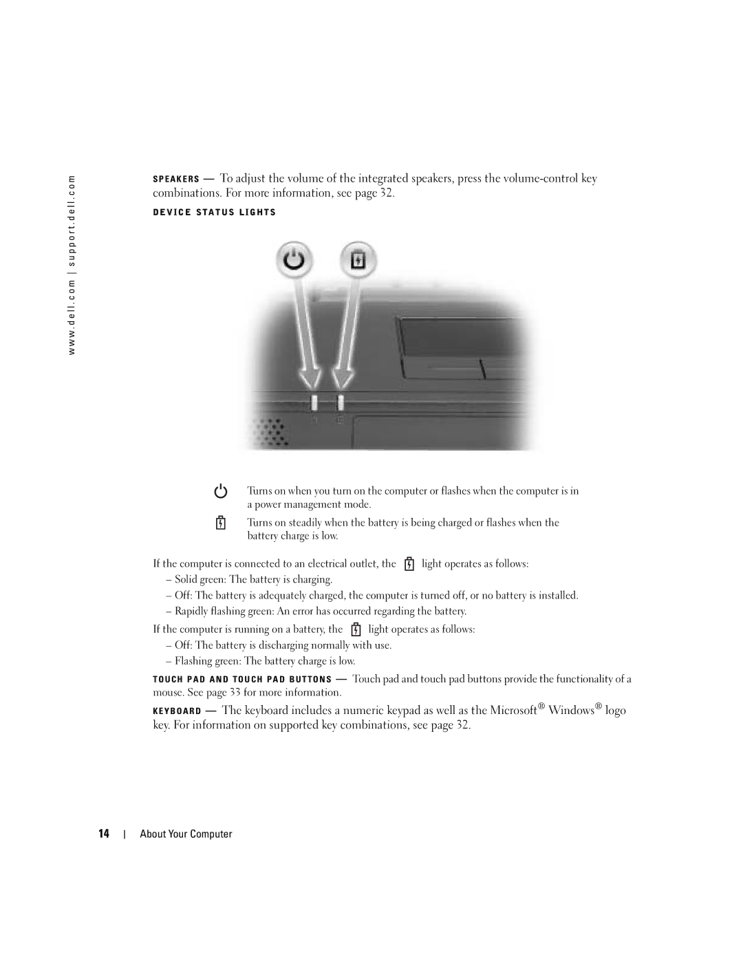 Dell 1000 owner manual Device Status Lights 