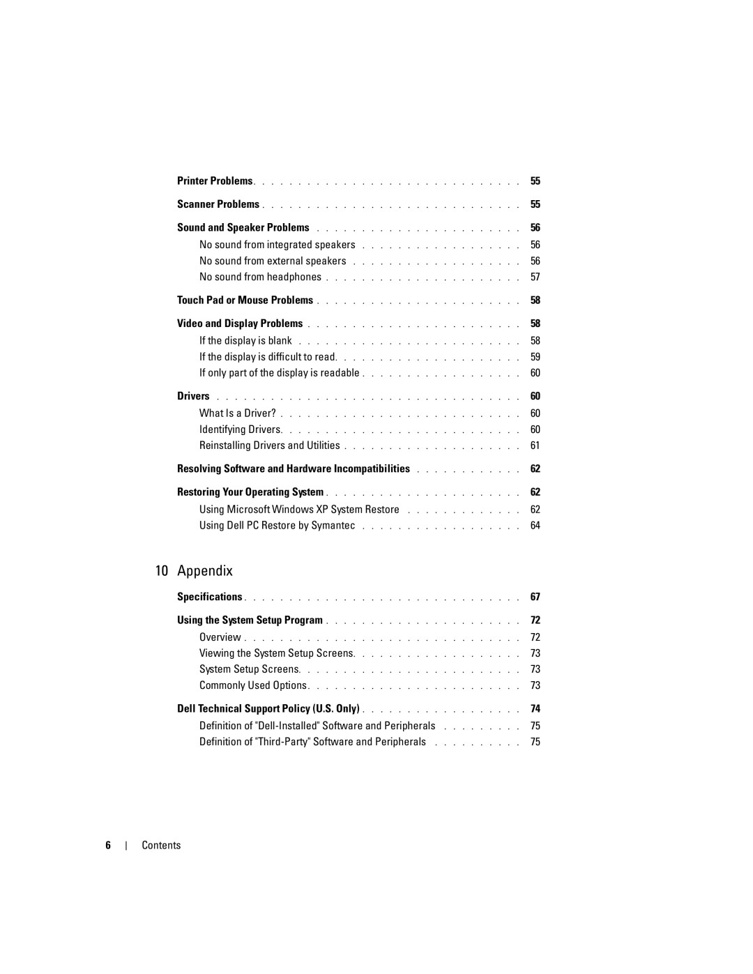 Dell 1000 owner manual If only part of the display is readable, Resolving Software and Hardware Incompatibilities 