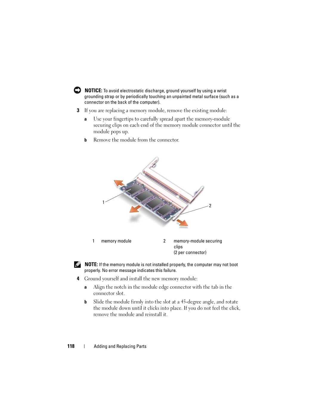 Dell 1000 owner manual Memory module, Clips, Per connector 