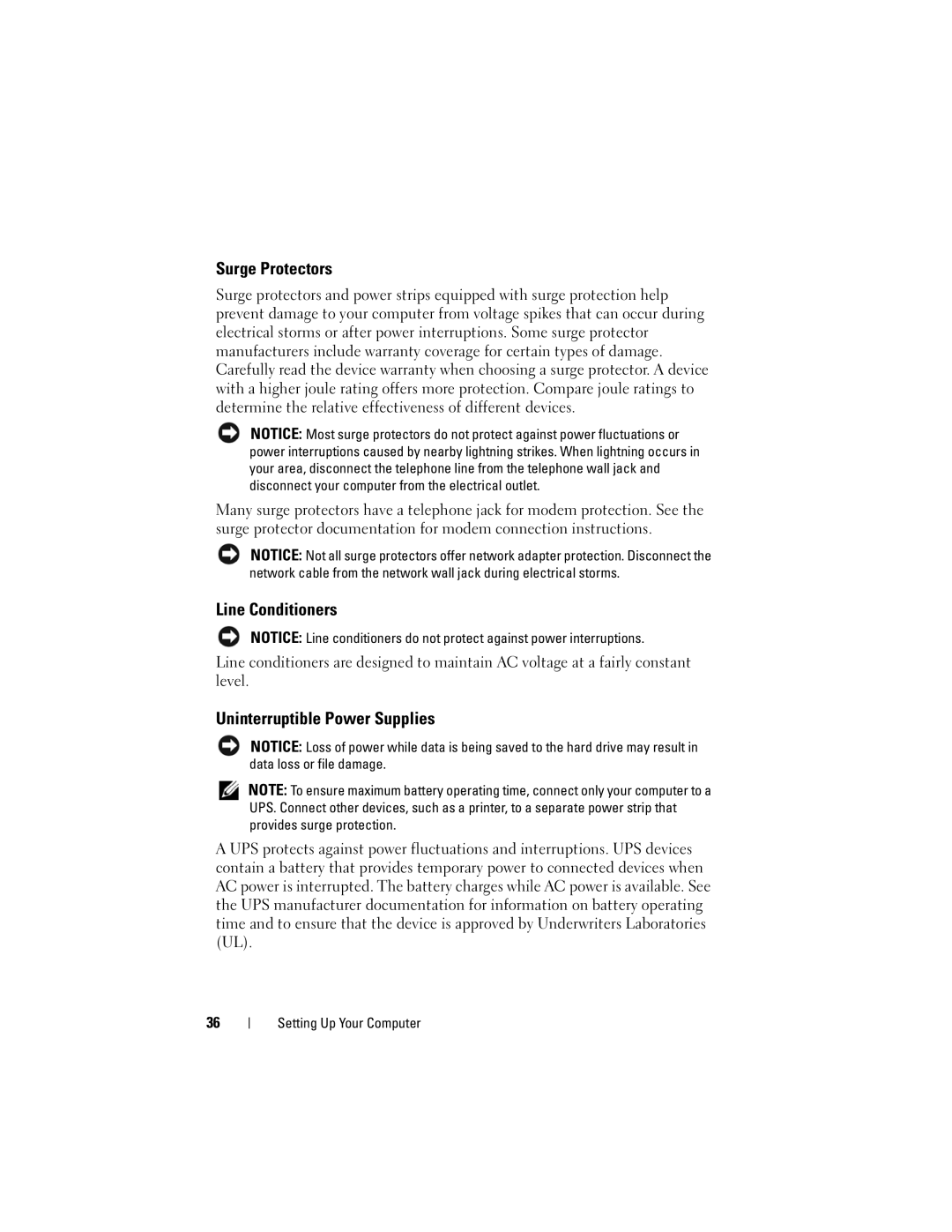 Dell 1000 owner manual Surge Protectors, Line Conditioners, Uninterruptible Power Supplies 