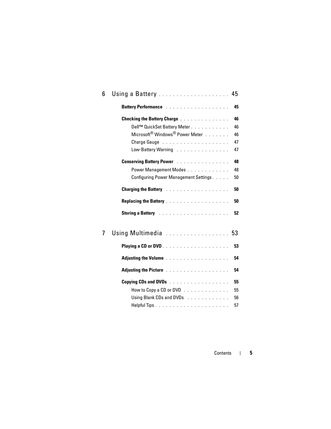 Dell 1000 owner manual Power Management Modes Configuring Power Management Settings, Using Blank CDs and DVDs 