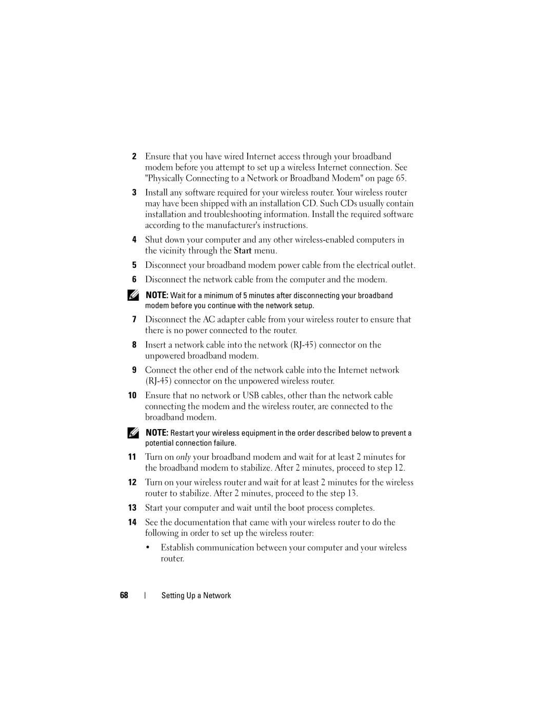 Dell 1000 owner manual Setting Up a Network 