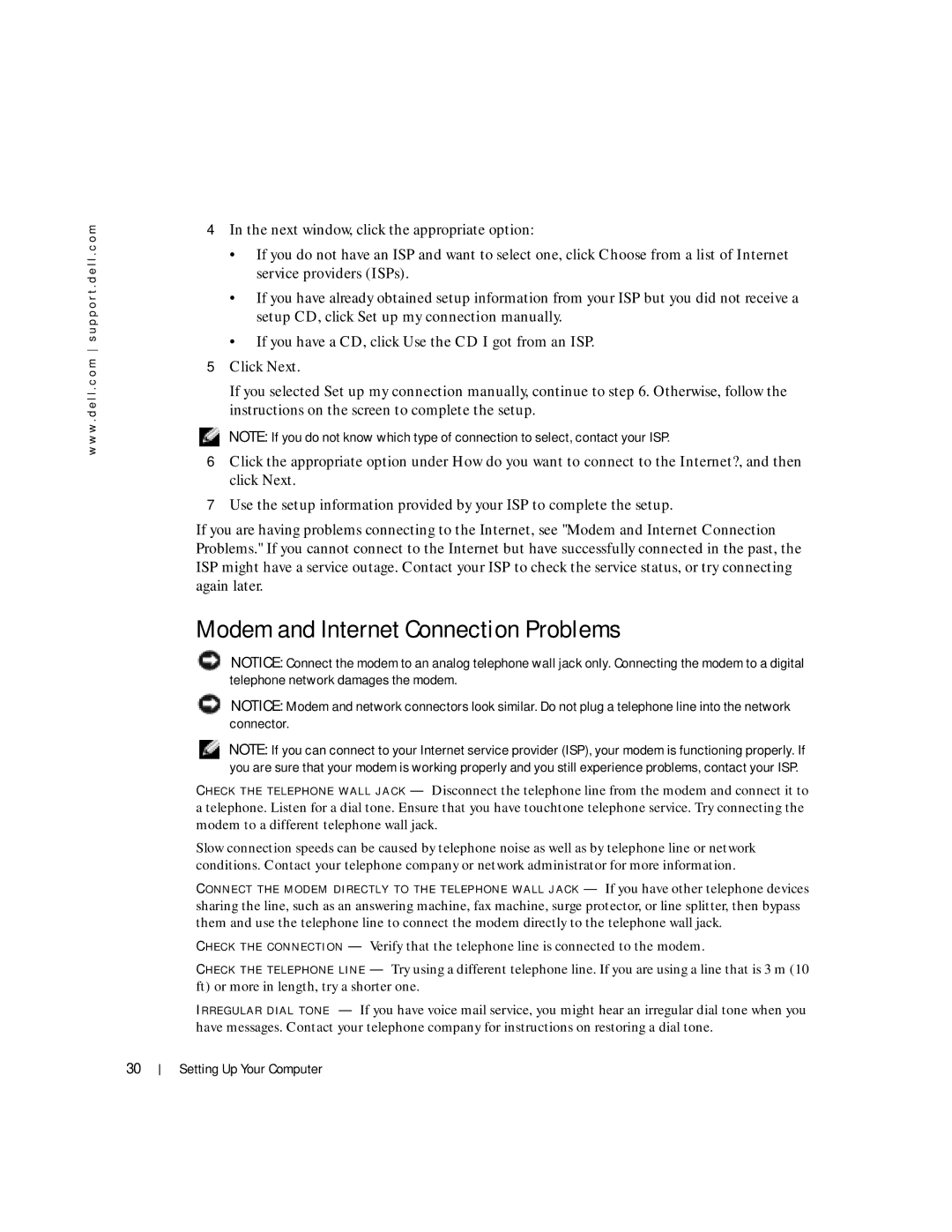 Dell 100L owner manual Modem and Internet Connection Problems, If you have a CD, click Use the CD I got from an ISP 