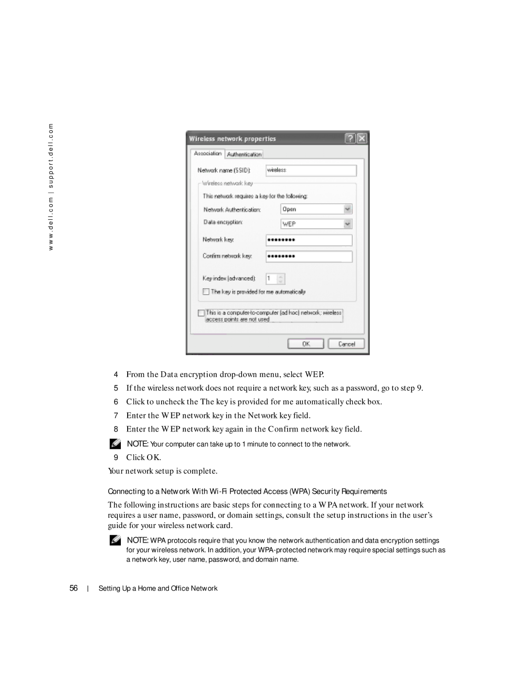 Dell 100L owner manual Setting Up a Home and Office Network 