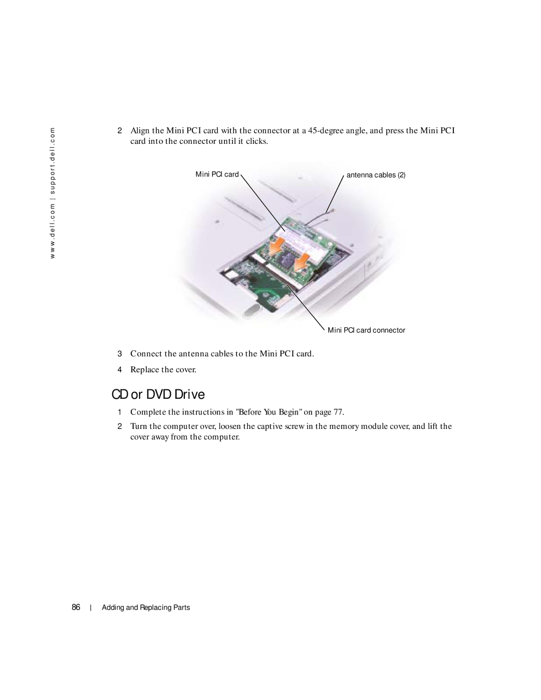 Dell 100L owner manual CD or DVD Drive 