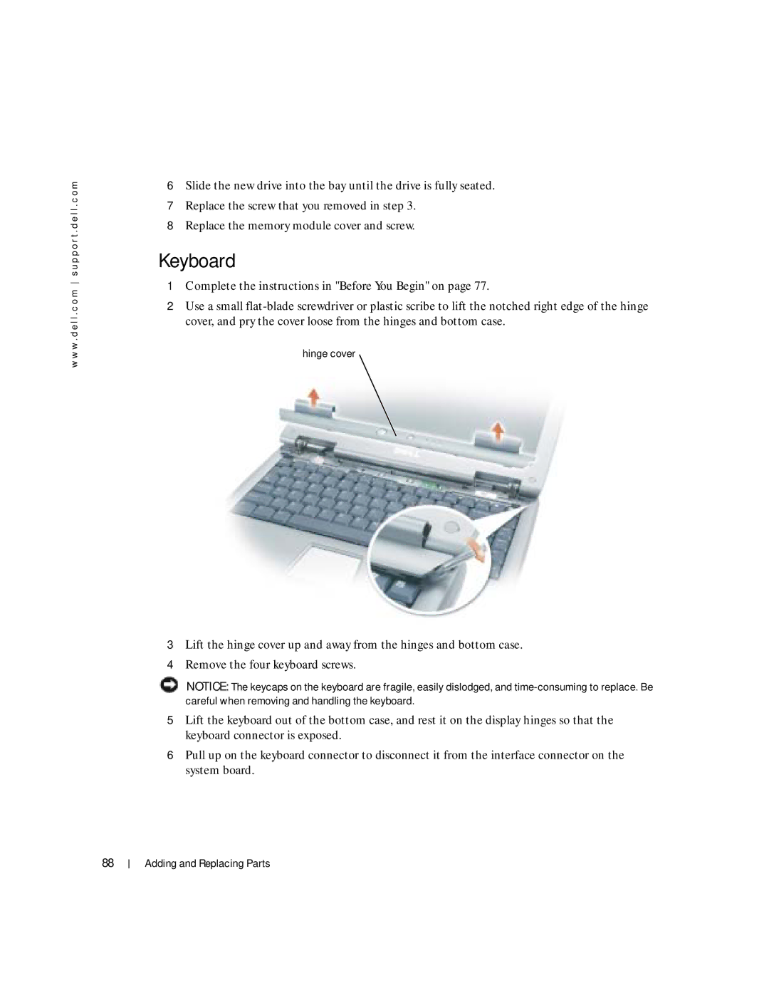 Dell 100L owner manual Keyboard 