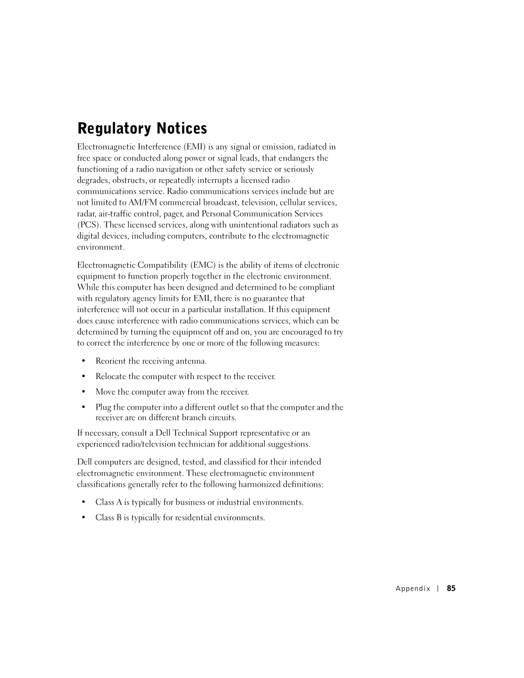 Dell 100N owner manual Regulatory Notices 