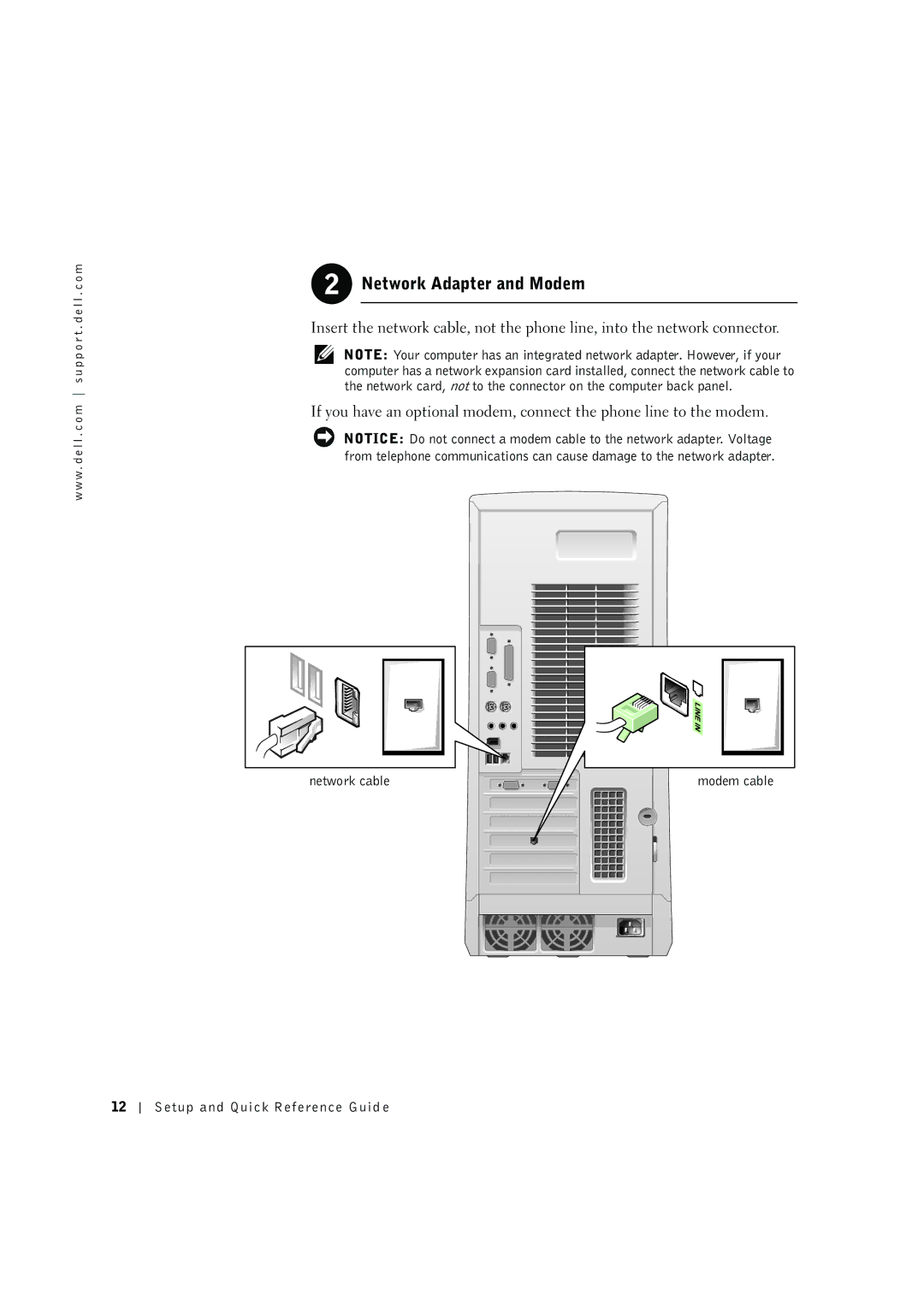 Dell 10JEJ manual Network Adapter and Modem 