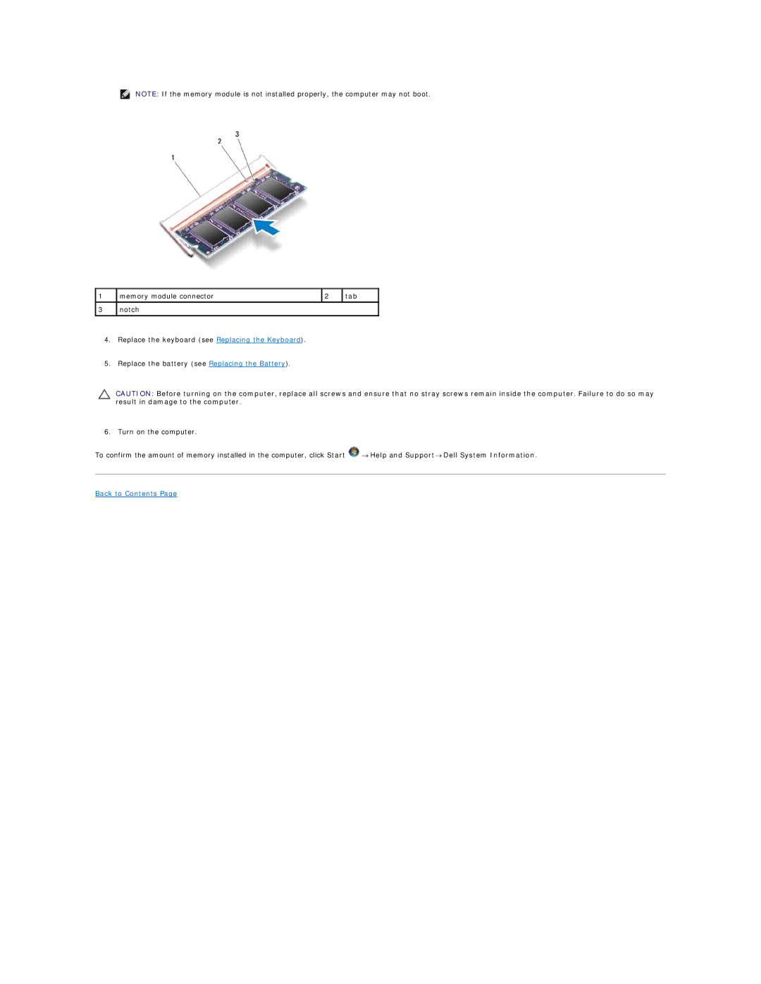 Dell 11 specifications → Help and Support→ Dell System Information 