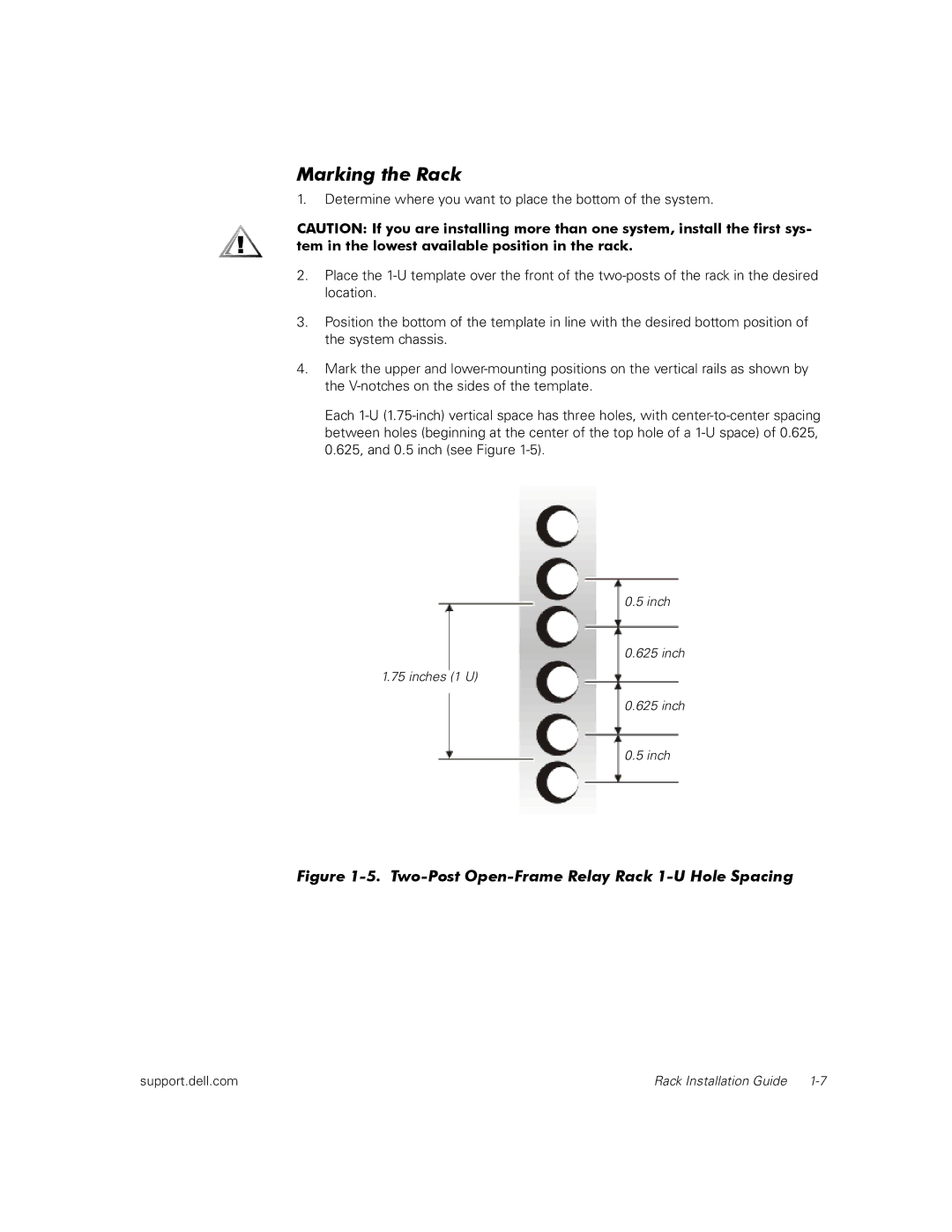 Dell 350, 110, 100 manual Marking the Rack 