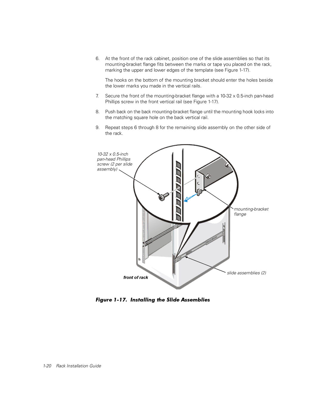 Dell 100, 110, 350 manual Installing the Slide Assemblies 