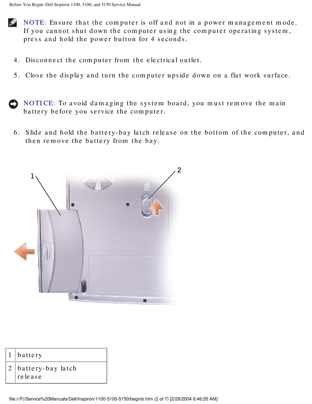 Dell 1100, 5150, 5100 service manual 