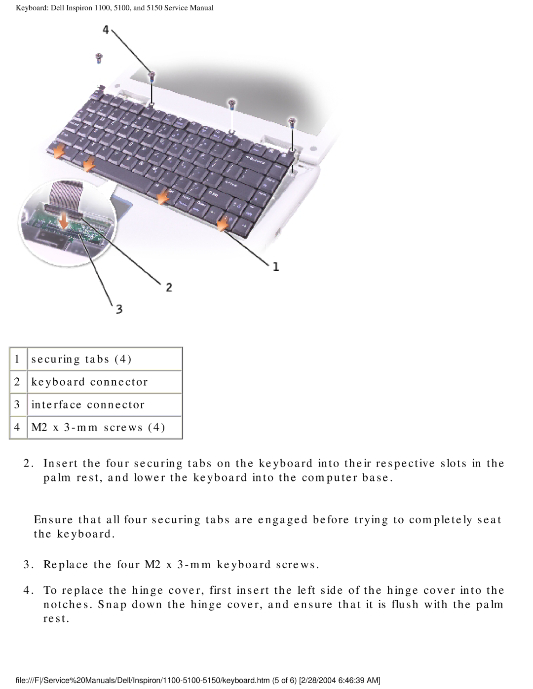 Dell 5100, 1100, 5150 service manual 