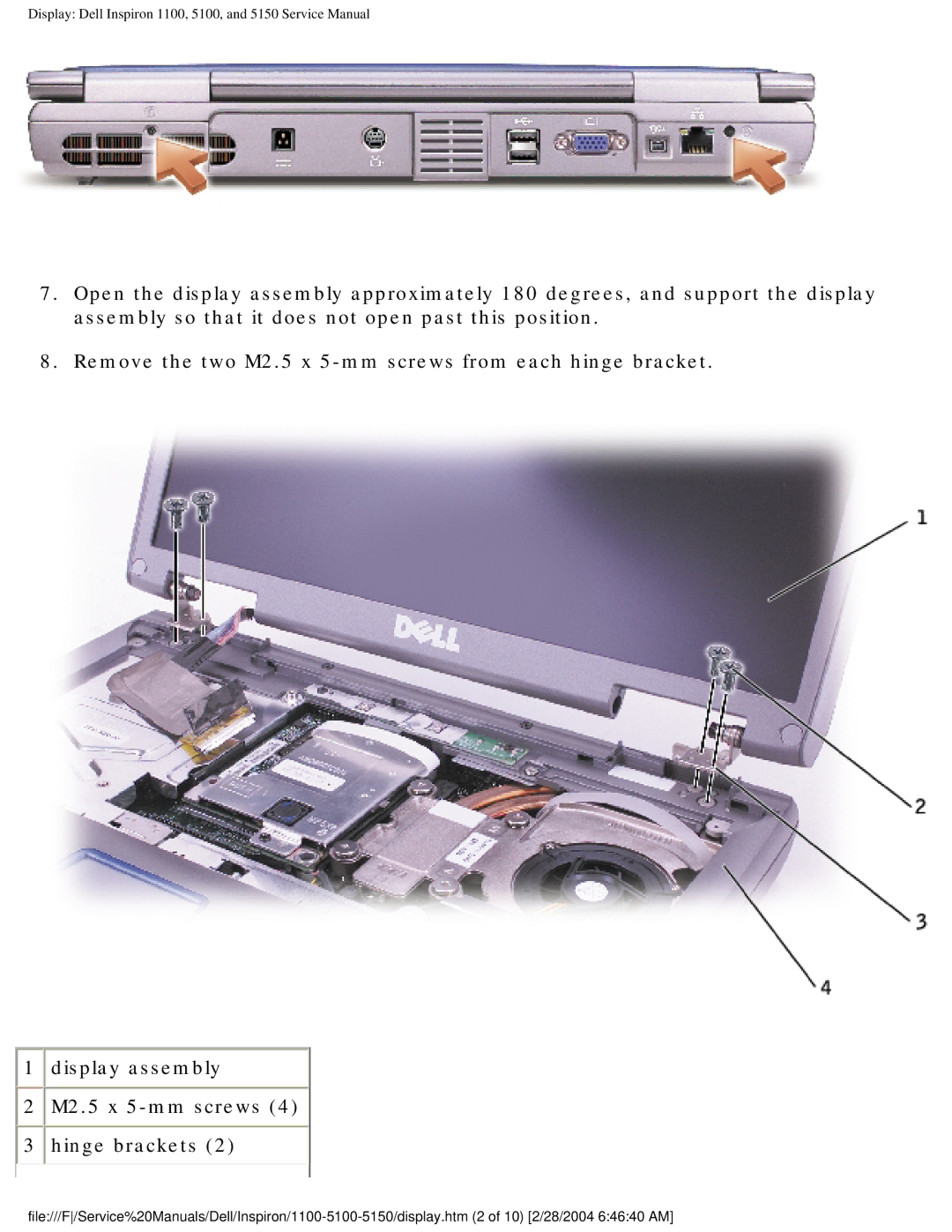 Dell 5100, 1100, 5150 service manual 