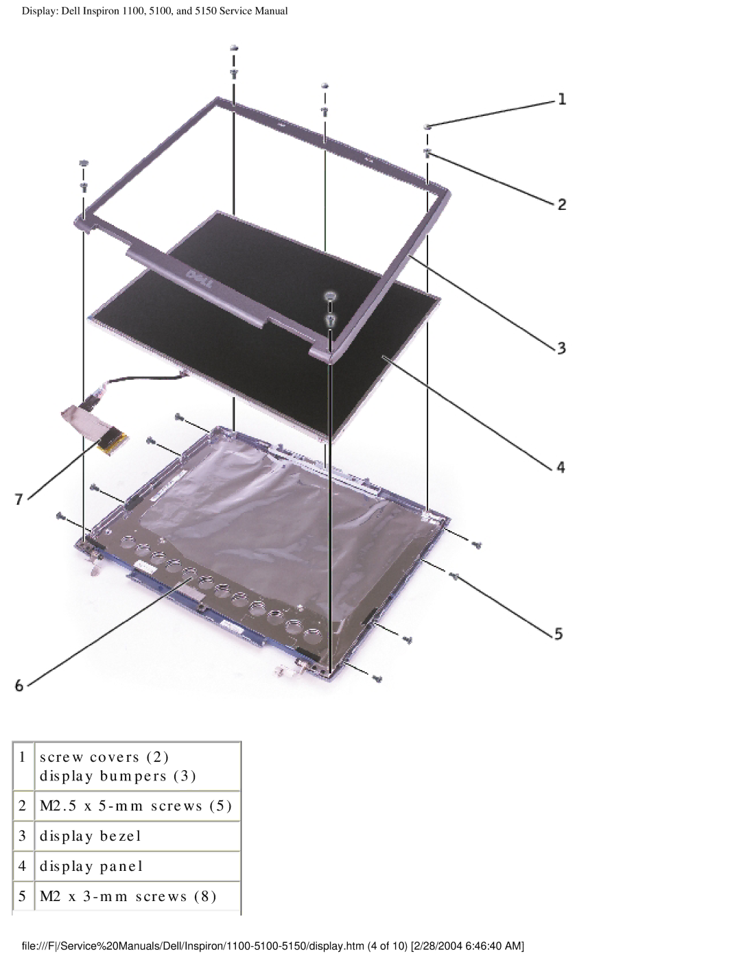 Dell 5150, 1100, 5100 service manual 