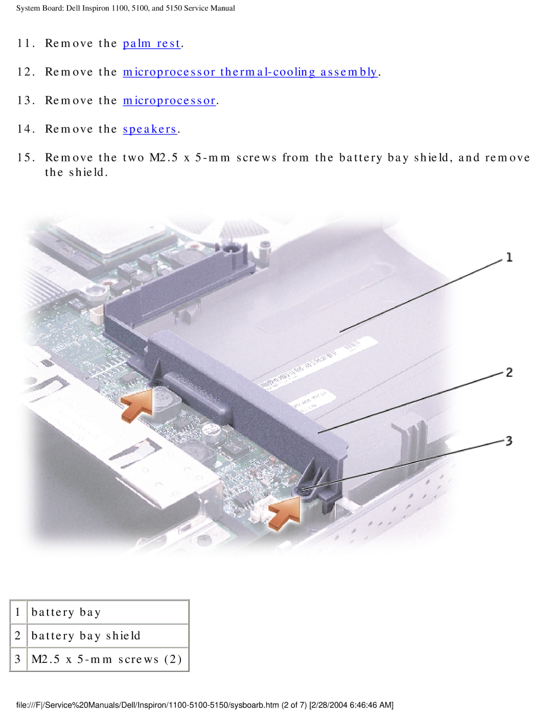 Dell 5100, 1100, 5150 service manual Remove the microprocessor thermal-cooling assembly 