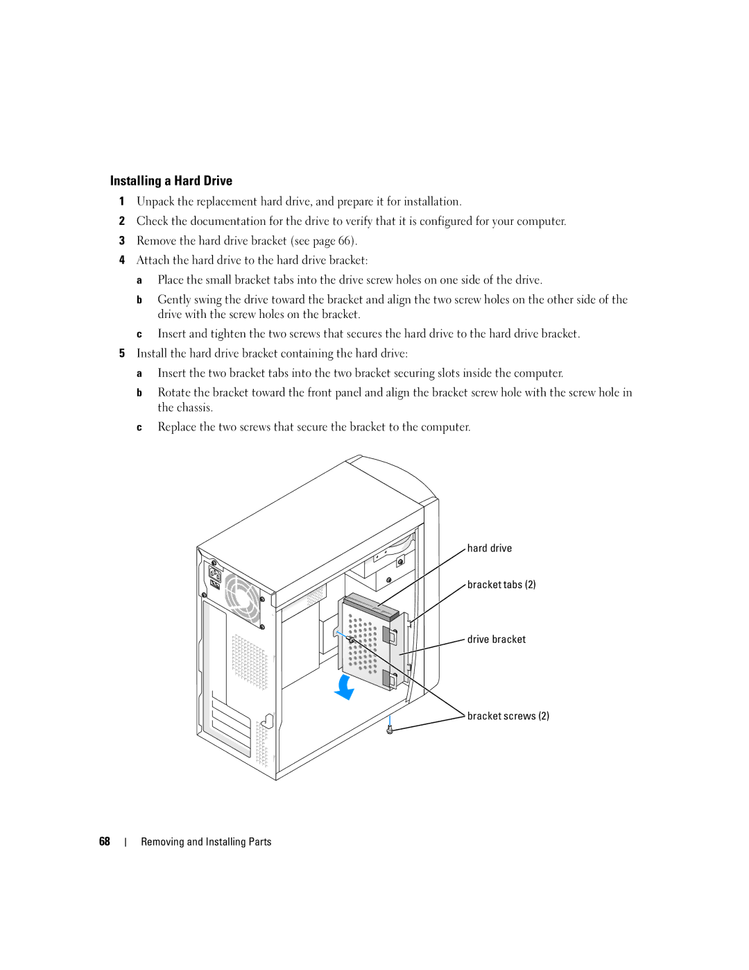 Dell 1100/B110 owner manual Installing a Hard Drive 