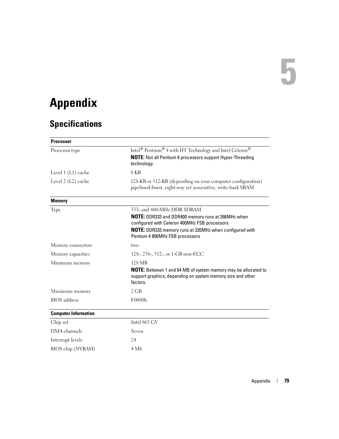 Dell 1100/B110 owner manual Specifications 