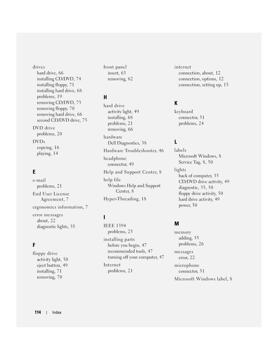 Dell 1100, B110 owner manual 114 