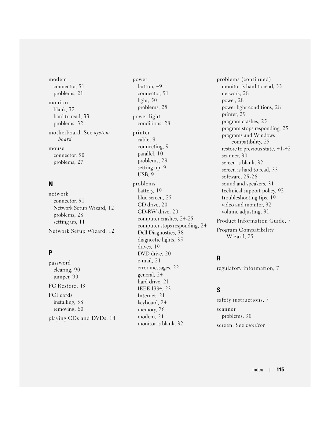 Dell B110, 1100 owner manual 115 