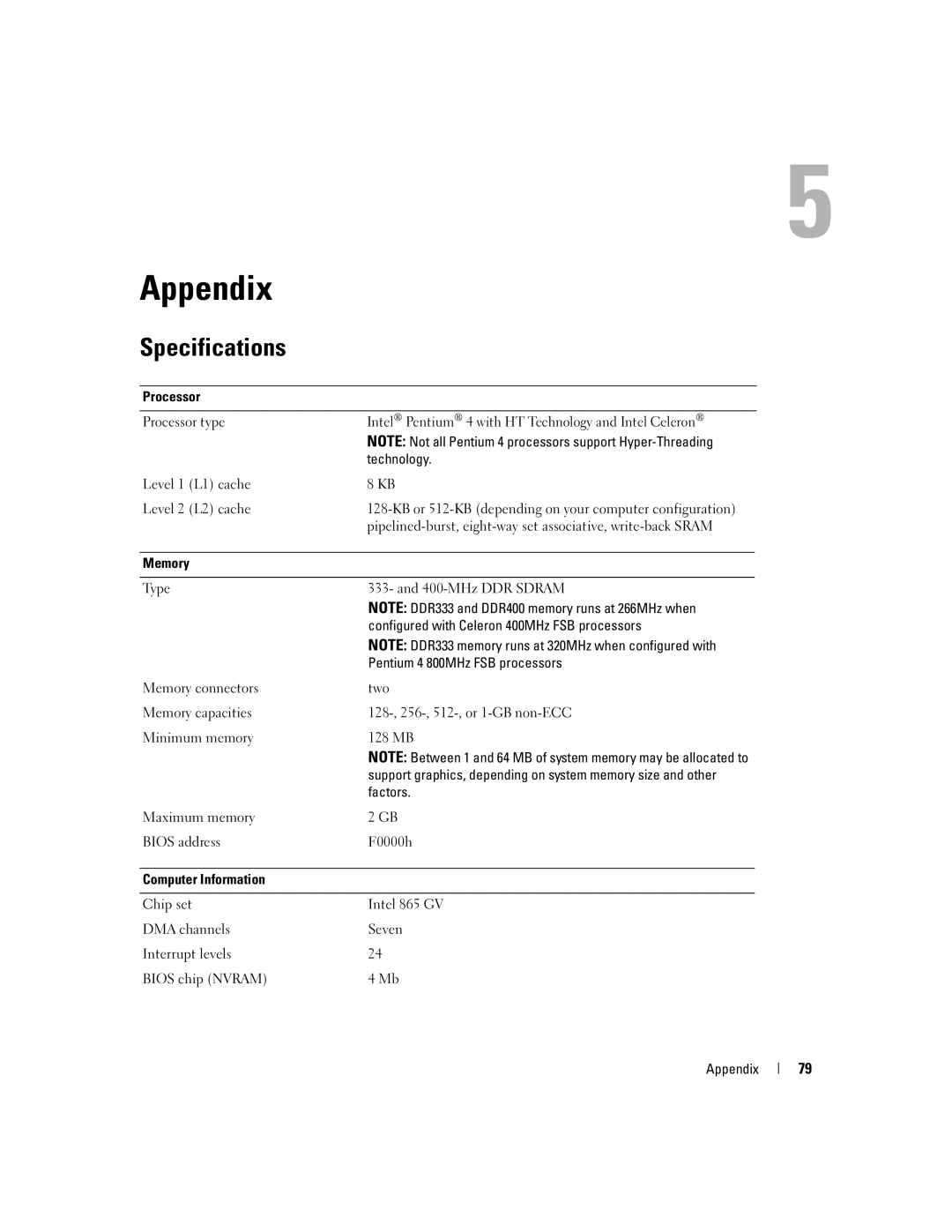 Dell B110, 1100 owner manual Specifications 