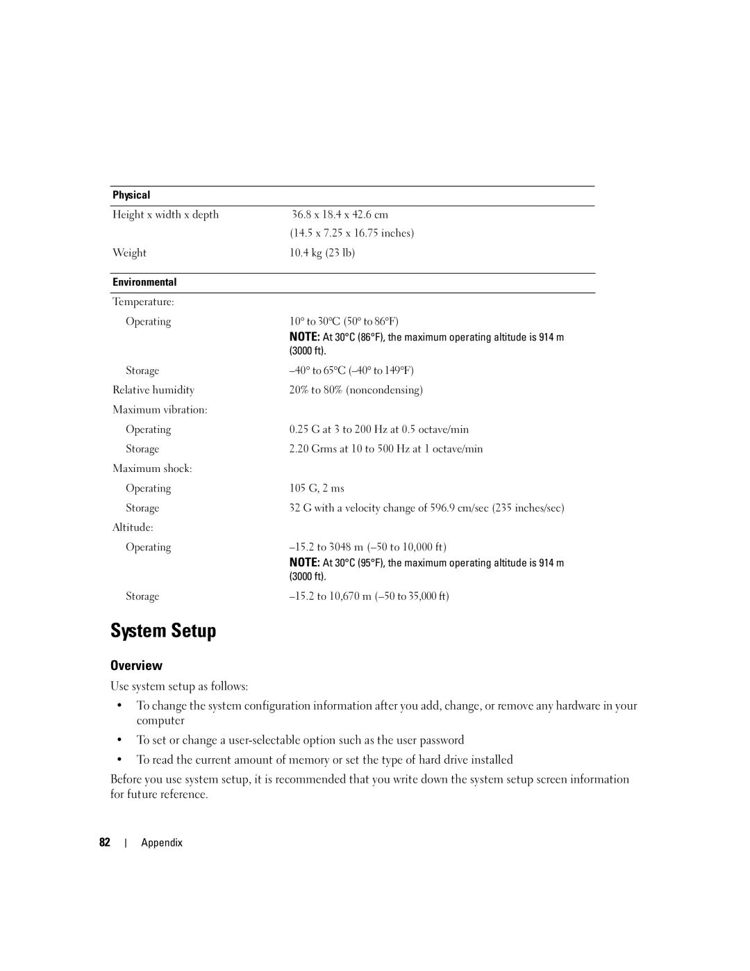 Dell 1100, B110 owner manual System Setup, Overview 