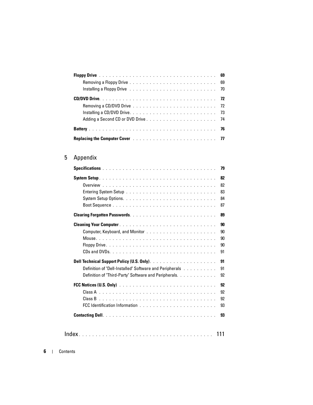 Dell 1100, Dimension B 110 manual Appendix 