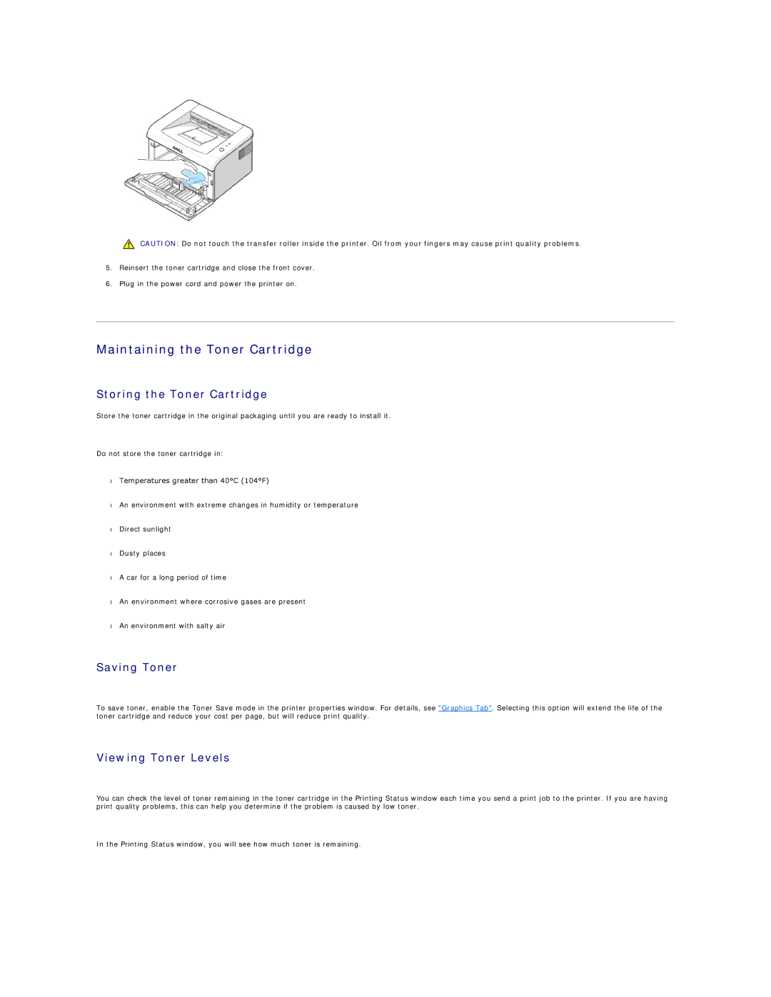 Dell 1100 specifications Maintaining the Toner Cartridge, Storing the Toner Cartridge, Saving Toner, Viewing Toner Levels 