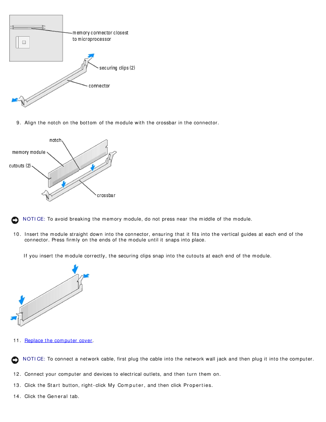 Dell 1100/B110 service manual Replace the computer cover 