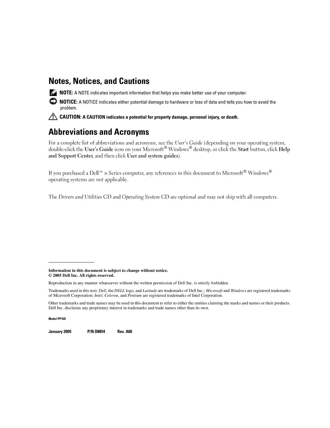 Dell 110L manual Abbreviations and Acronyms 