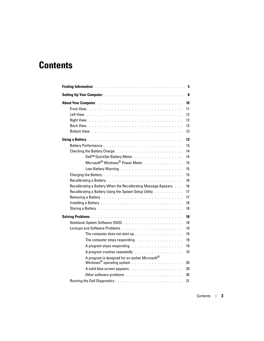 Dell 110L manual Contents 