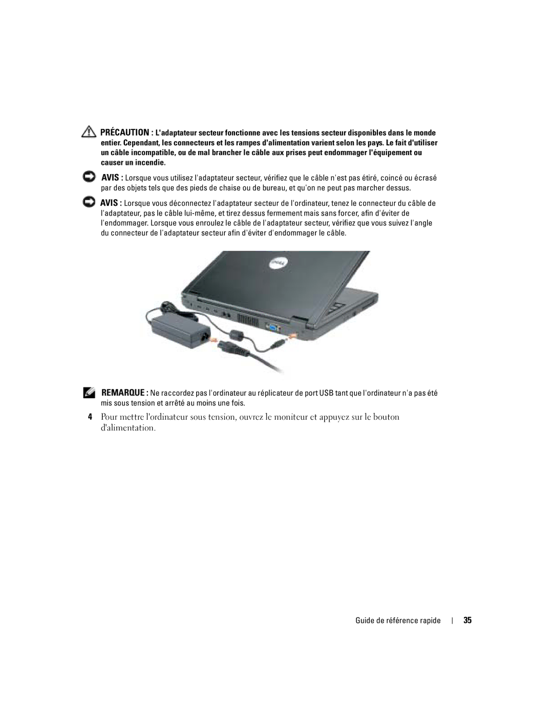 Dell 110L manual Guide de référence rapide 