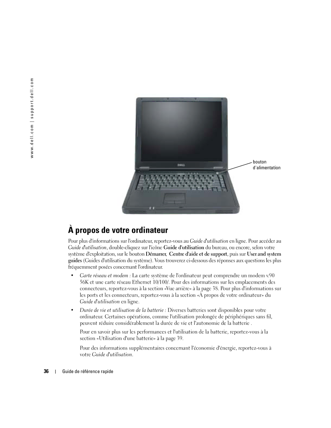 Dell 110L manual Propos de votre ordinateur 