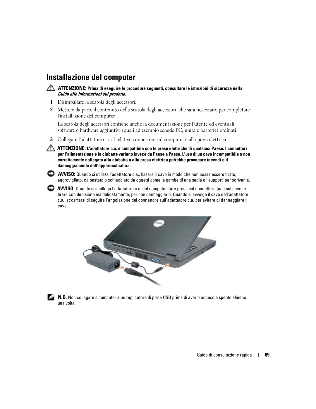 Dell 110L manual Installazione del computer 