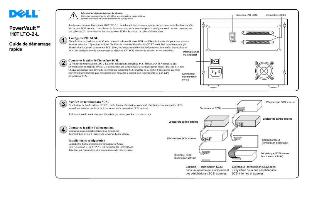 Dell 110T LTO-2-L quick start Guide de démarrage rapide 