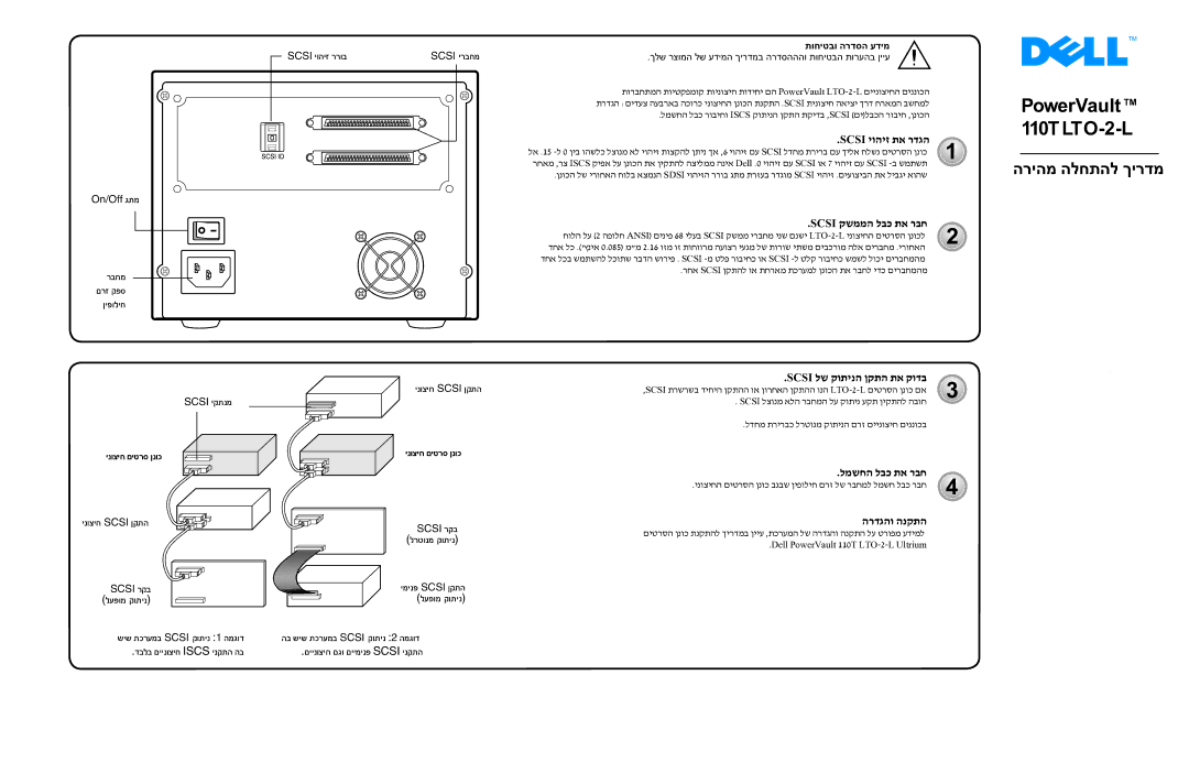 Dell 110T LTO-2-L quick start הריהמ הלחתהל ךירדמ 