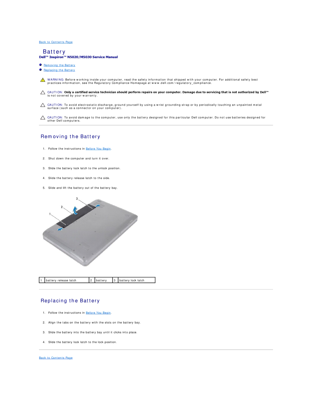 Dell 1121 manual Battery 