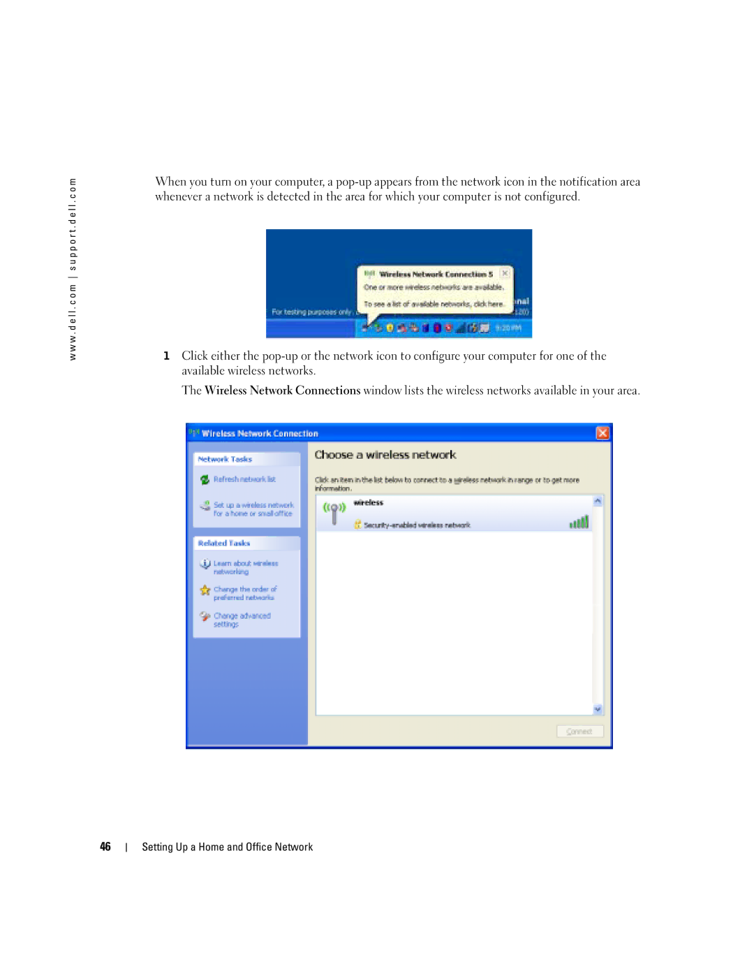 Dell 1150 owner manual Setting Up a Home and Office Network 