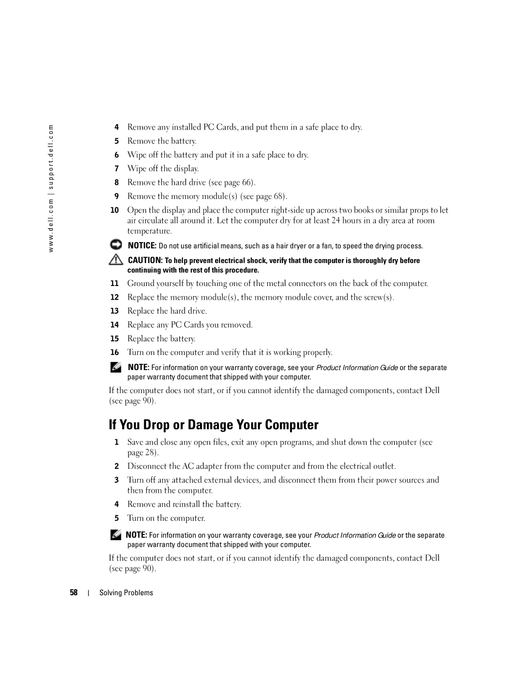 Dell 1150 owner manual If You Drop or Damage Your Computer 