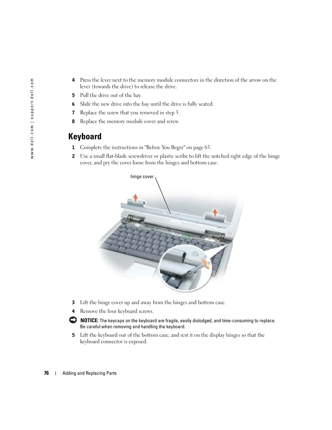 Dell 1150 owner manual Keyboard 